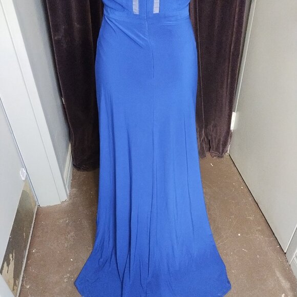 Royal Blue Cutout Gown - Nightway Size 12 - Picture 4 of 6